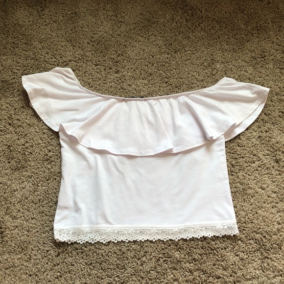 Ambiance white off the shoulder crop top - Picture 7 of 10